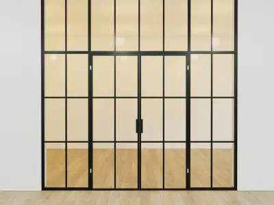 Glass partition door Set 14 Low-poly 3D model