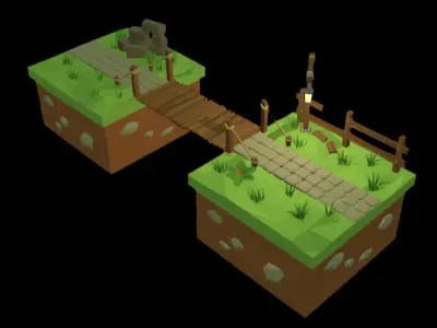 Isometric combined Nature Full Pack Low-poly 3D model