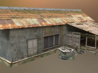 Asian Traditional Village Low-poly 3D model