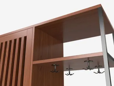 Cabinet Slat Door Walker Edison 3D model