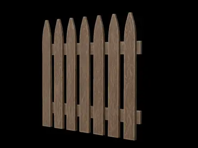 Wooden Fence Low-poly 3D model order