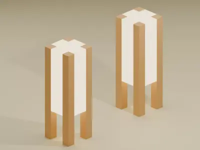 Standing Floor Lamp Minimal Style Low-poly 3D model