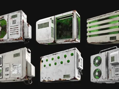 Sci-Fi air conditioners pack volume 01 3D model