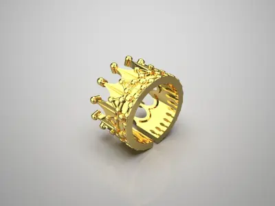 crown gold ring gr0023 3D print model