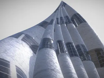 Tube Building Concrete 3D model