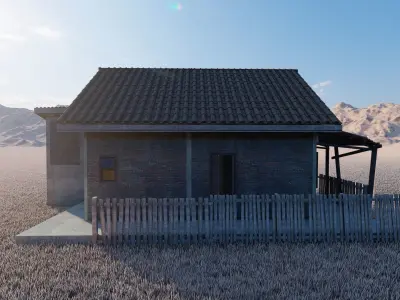 Vilage in forest-old house 3D model