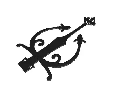 Old Door Hinge 2 3D model