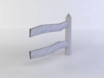 Fence segment Low-poly 3D model