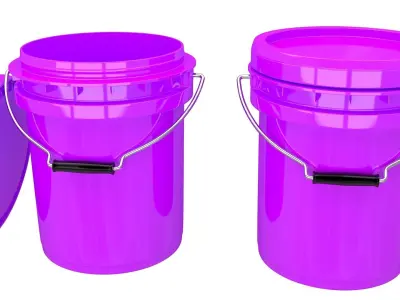 Food Grade 5l Plastic Bucket Purple 3D model