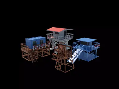 Outdoor Beach Lifeguard pack 3D model