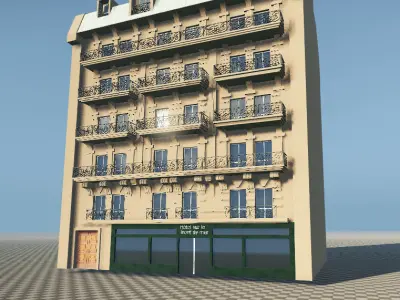 Paris Building 01 Low-poly 3D model
