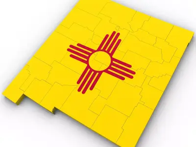 New Mexico Political Map 3D model