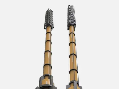 Sci fi Floodlight 11 3D model