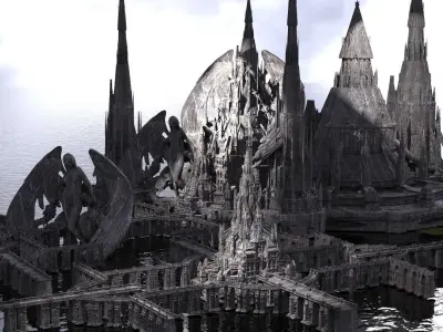 Mistress of evil castle City Kitbash 3D model