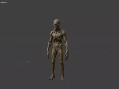 High Detail Alien Humanoid Creature PBR Textured FBX GLB Blend 3D model