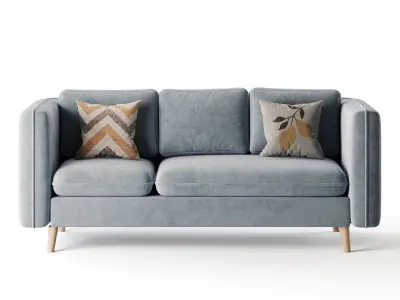 Sofa Couch with Ottoman 3D model