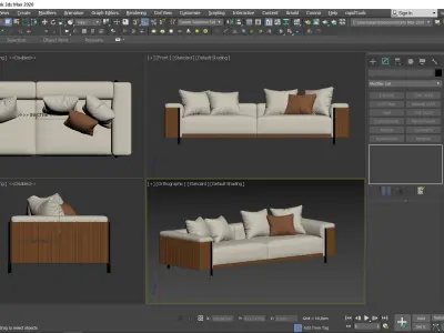The Deven Trussardi sofa Low-poly 3D model