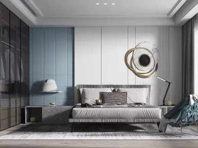 master style Modern bedroom minimalist 3D model