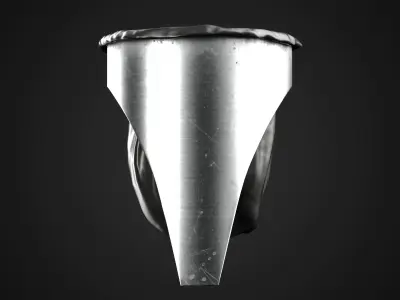Empty Wall-mounted Trashcan Low-poly 3D model
