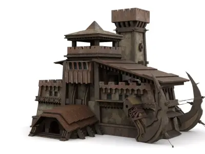Fantastic Castle Low-poly 3D model