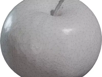 Photorealistic Red Apple  Low-poly 3D model