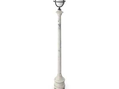 Retro Street Lamp Low poly 3d model Low-poly 3D model