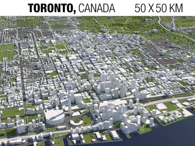 Toronto Canada 50x50km 3D City Map 3D model