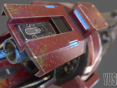 Gun For Art 3D model Low-poly 3D model