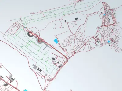 Rio De Janeiro Galeao GIG Airport  Roads Buildings Public Trans 3D model