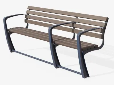 Outdoor Bench Low-poly 3D model