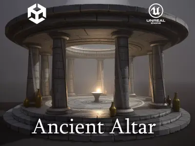 Ancient Altar Game Ready 4k Low-poly 3D model