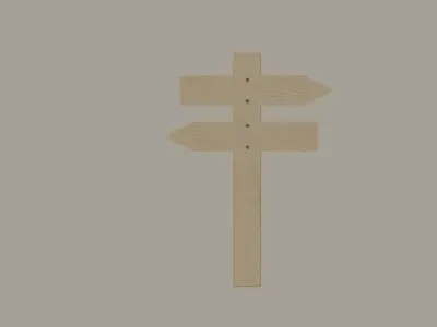 Wooden Arrow Sign Low-poly 3D model