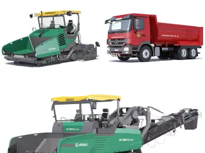 Paving Machines Collection 3D model