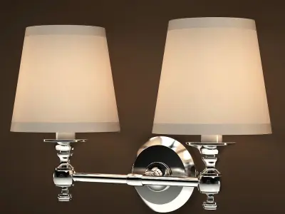 Double Lamp Bracket Polished Chrome 3D model
