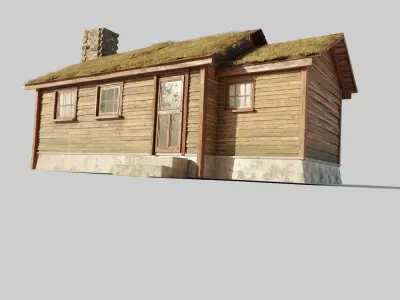 cabin house model with pbr textures Low-poly 3D model