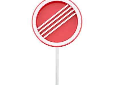 3D road forbidding sign 3D model