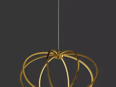 Leggero Collection 8 Light Gold LED Pendant 3D model