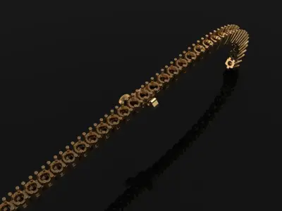 Diamond Tennis Bracelet Links 2MM 3D print model