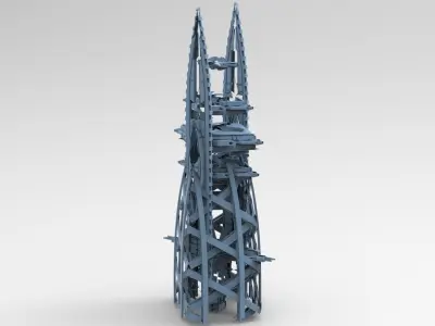 Planet side corporation sharp tower 3D model