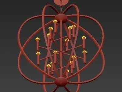 Euclid Chandelier Spanish Bronze 3D model