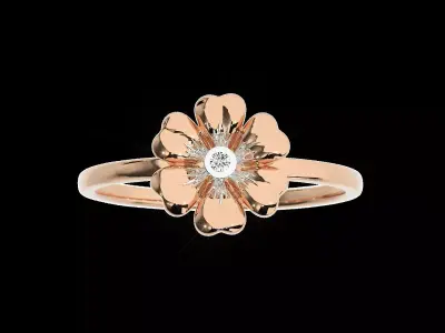 Light Minimalist Diamond Ring Earrings Pendant Set 3D print model