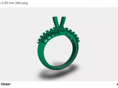 Women Ring With A Diamond Cut Center Stone 3D print model