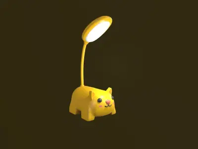 Cat Desk Lamp Cute Low-poly 3D model