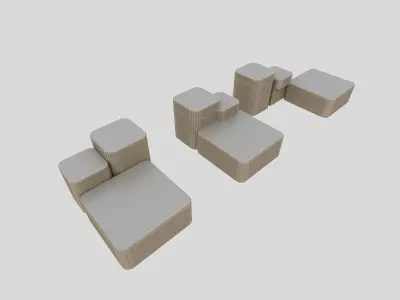 Display cabinet Low-poly 3D model