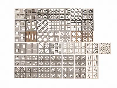 Brick Roster partitions wall 3d model  3D model