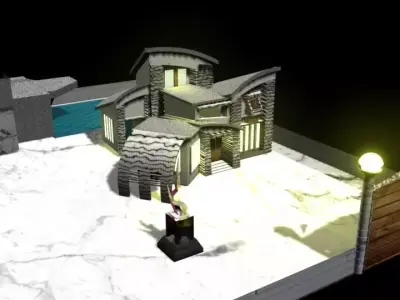 Exterior House Low-poly 3D model purchase