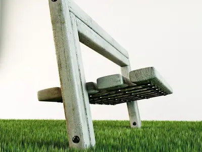 Concrete bench 3D model