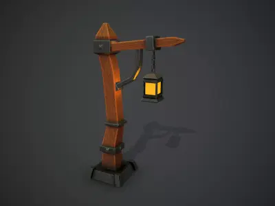 Stylized Lamp Low-poly 3D model