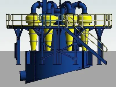 ME-Cyclone water treatment plant 3D model