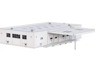 Industrial Buildings Collection Low-poly 3D model